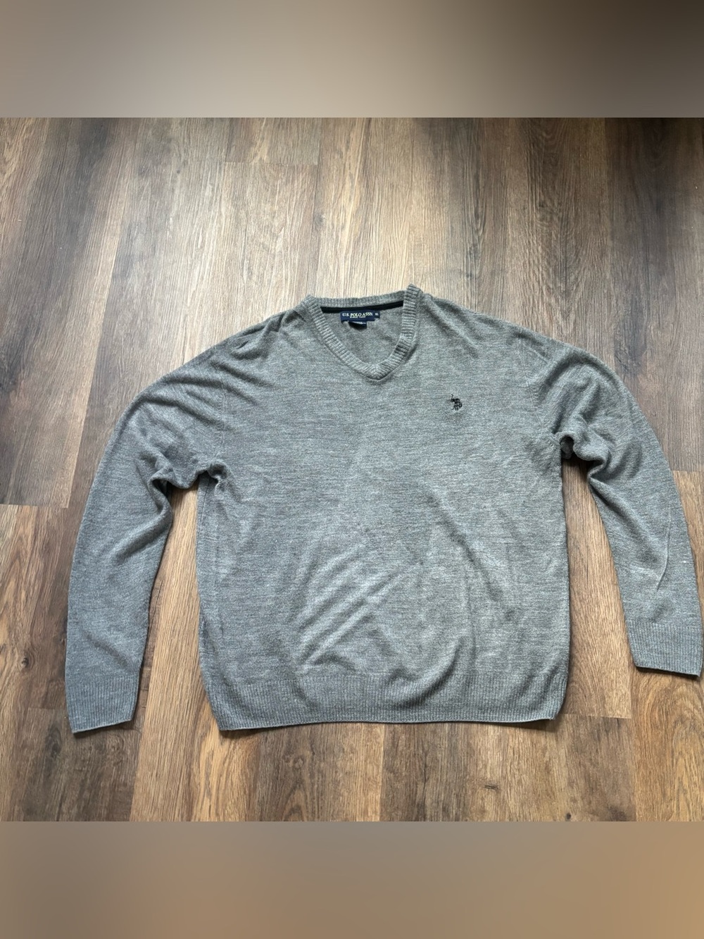 U.S. Polo Assn. Men's Heather Gray V-Neck Sweater